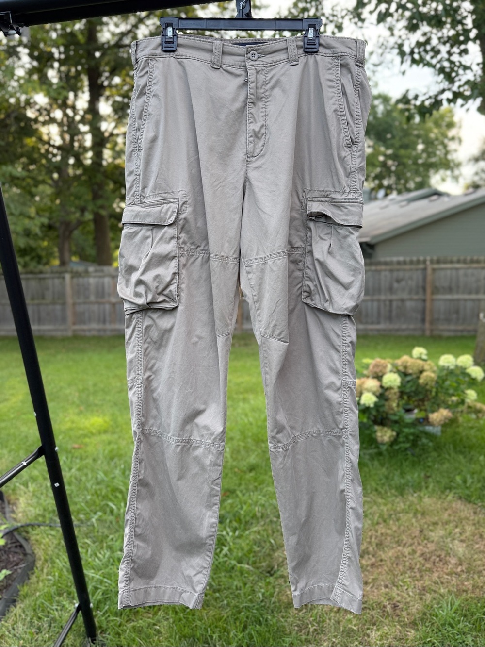 Abercrombie & Fitch Loose Fit Cargo Pants Mens 34 x 34 Tan Khaki Baggy Utility - Picture 4 of 14